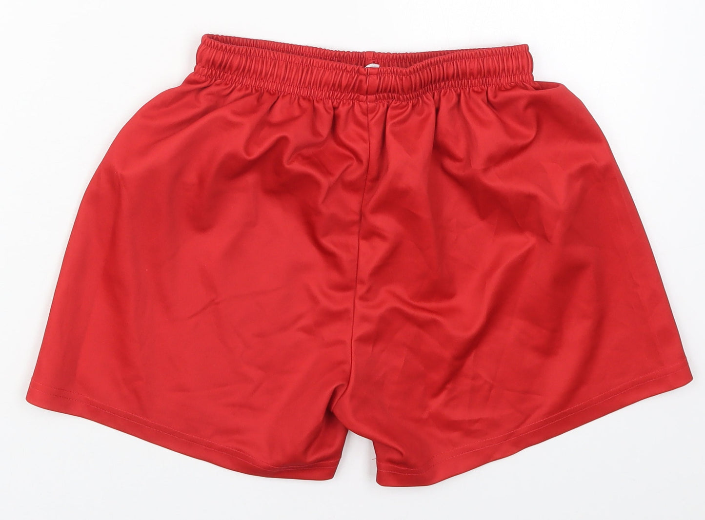 Preworn Boys Red  Polyester Sweat Shorts Size 4 Years  Regular Drawstring - Kellogs