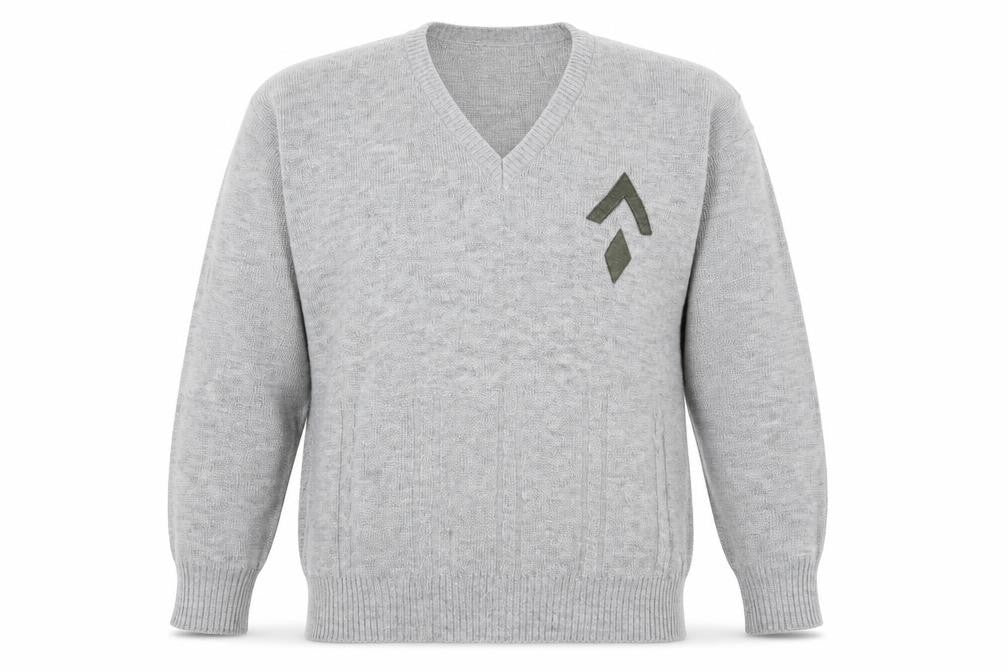 Invicta Mens Grey V-Neck  Acrylic Pullover Jumper Size L