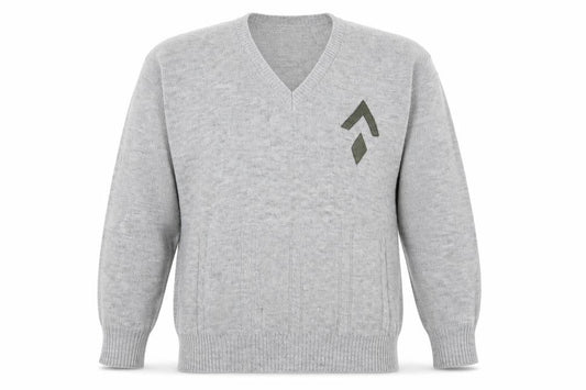 Invicta Mens Grey V-Neck  Acrylic Pullover Jumper Size L