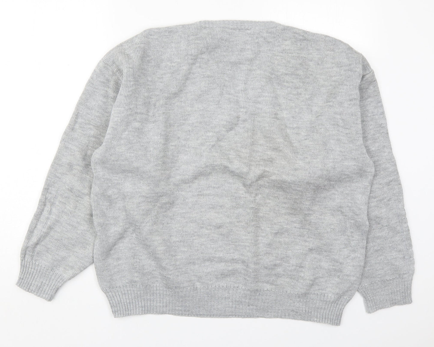 Invicta Mens Grey V-Neck  Acrylic Pullover Jumper Size L
