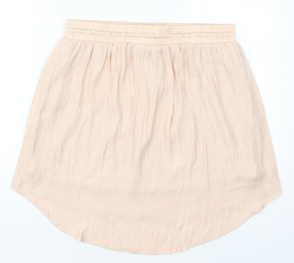 VILA Womens Pink  Polyester A-Line Skirt Size L   Drawstring