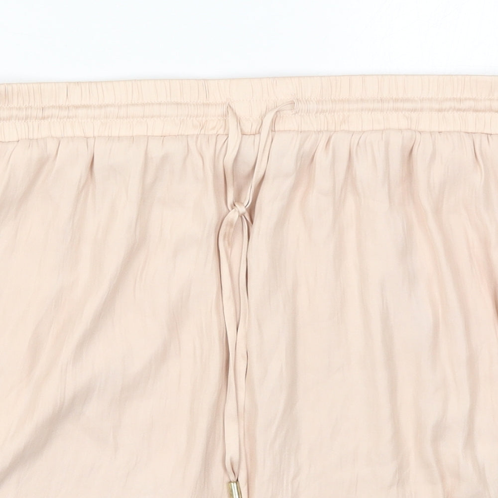 VILA Womens Pink  Polyester A-Line Skirt Size L   Drawstring