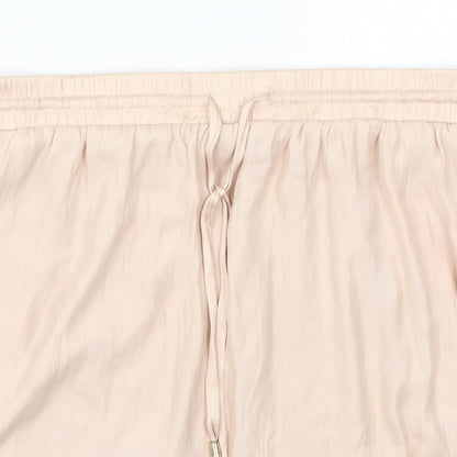 VILA Womens Pink  Polyester A-Line Skirt Size L   Drawstring