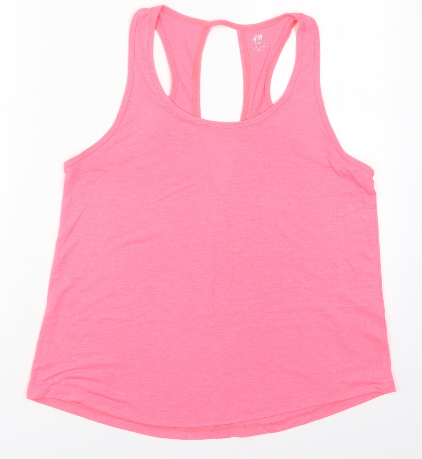 H&M Womens Pink  Polyester Basic Tank Size S Round Neck