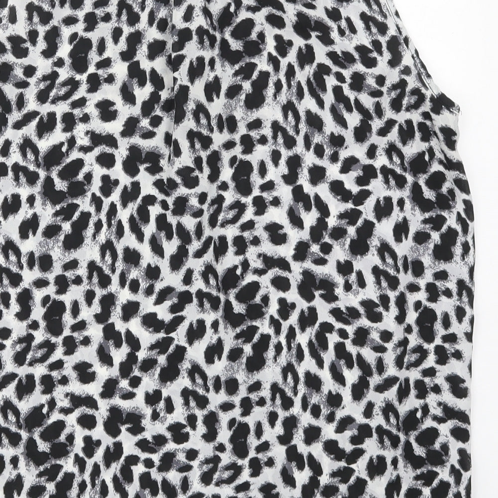 Atmosphere Womens Grey Animal Print Polyester Basic Blouse Size 16 V-Neck