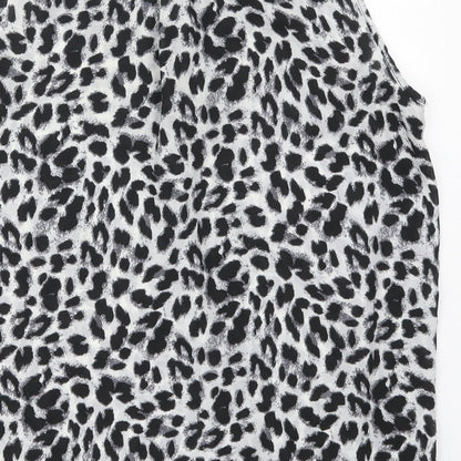 Preloved Atmosphere Womens Grey Animal Print Polyester Basic Blouse Size 16 V-Neck - Label