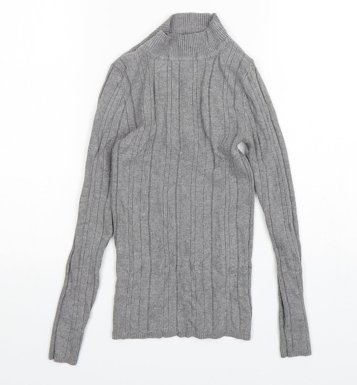 Atmosphere Girls Grey  Polyester Basic T-Shirt Size 10 Years Mock Neck Pullover