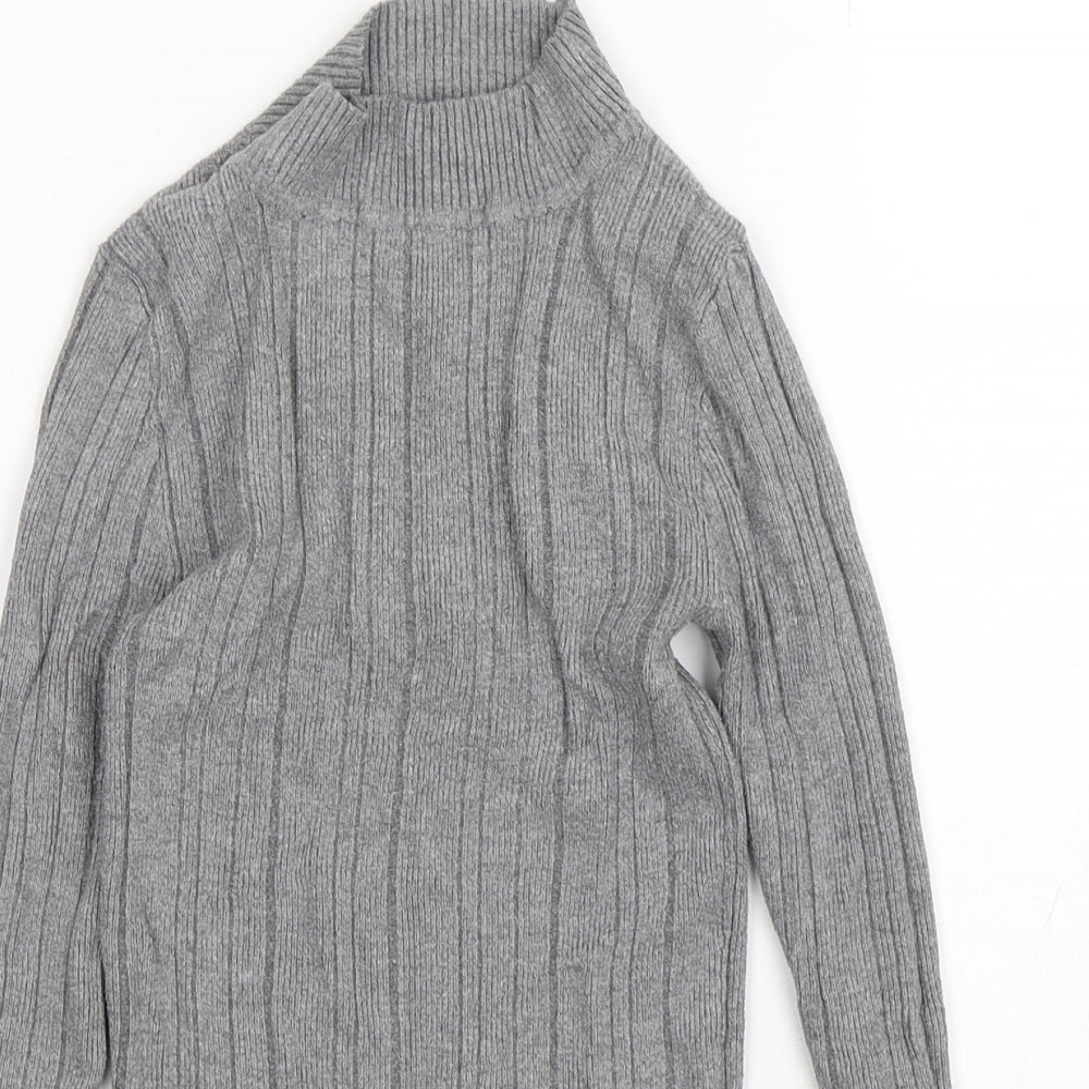 Atmosphere Girls Grey  Polyester Basic T-Shirt Size 10 Years Mock Neck Pullover