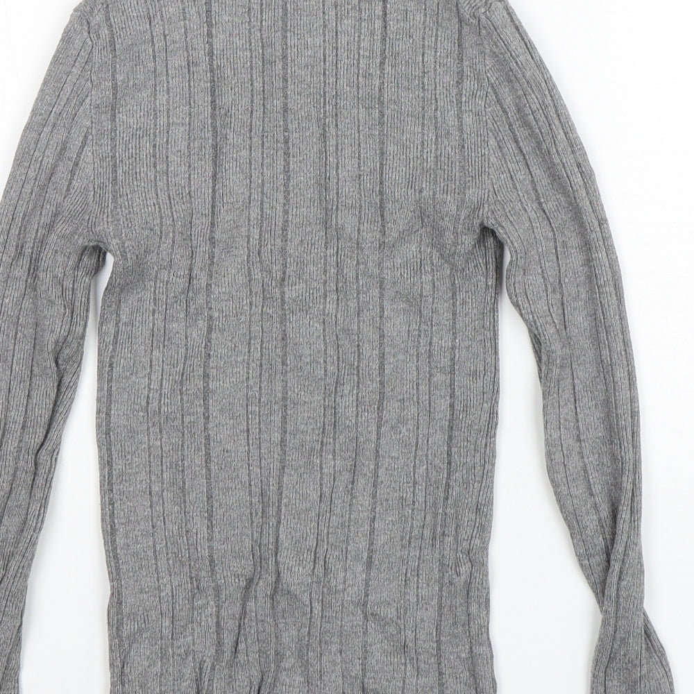 Atmosphere Girls Grey  Polyester Basic T-Shirt Size 10 Years Mock Neck Pullover
