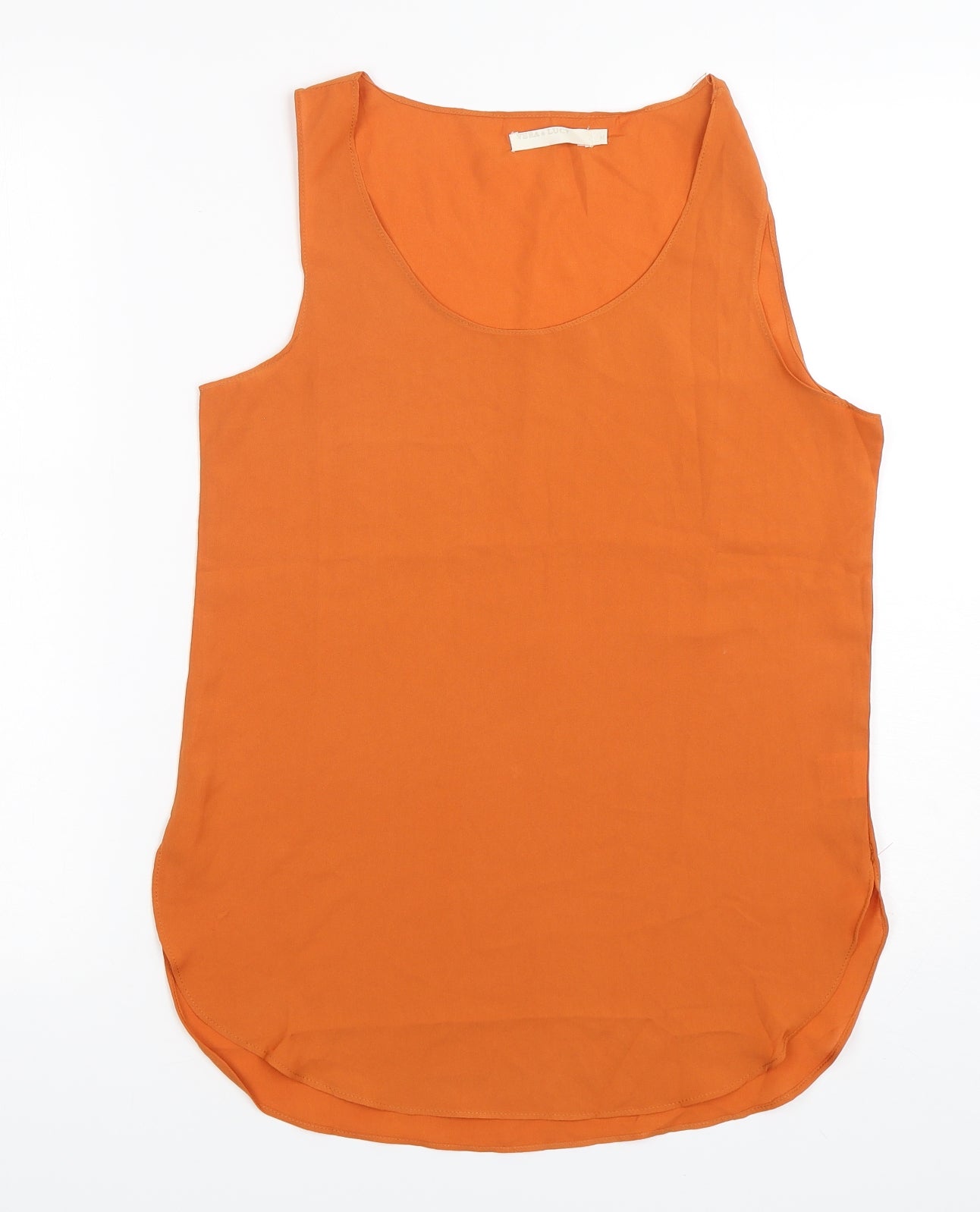 Vera & Lucy Womens Orange  Polyester Basic Tank Size M Round Neck