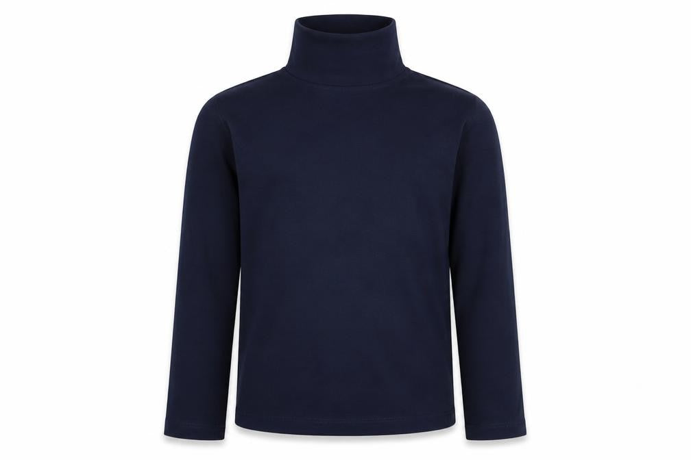 St Bernard Girls Blue  Cotton Basic T-Shirt Size 7 Years Roll Neck Pullover