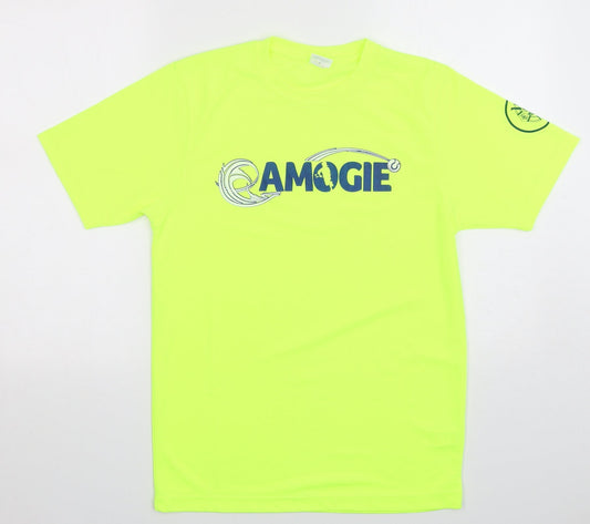 Awdis Mens Green  Polyester Pullover T-Shirt Size S Round Neck Pullover