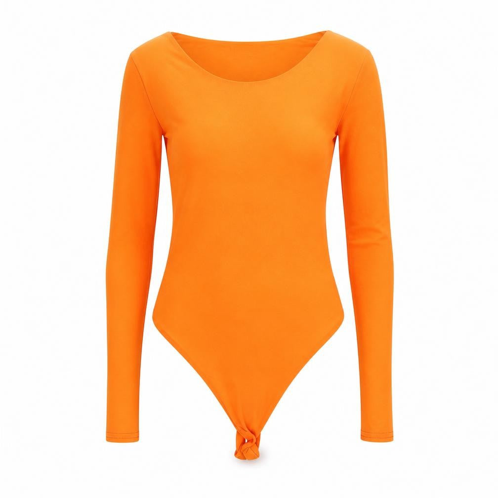 Boohoo Womens Orange  Polyester Playsuit One-Piece Size 8  Snap