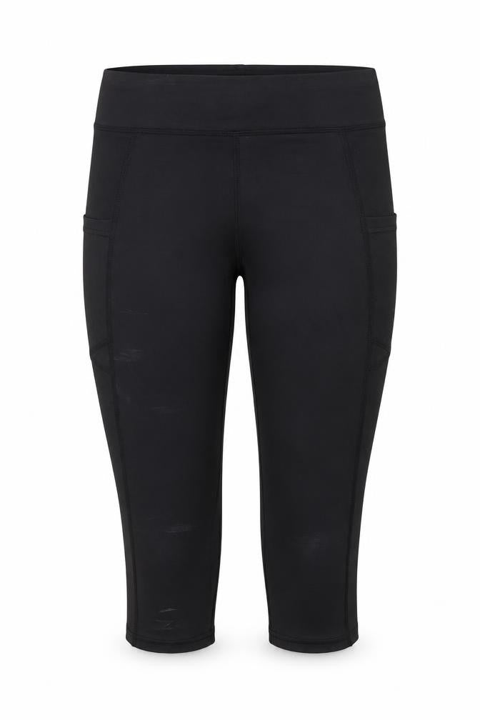 Preworn Womens Black  Polyester Pedal Pusher Leggings Size S L18 in Regular