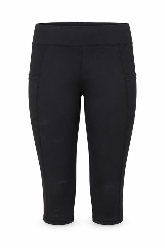 Preworn Womens Black  Polyester Pedal Pusher Leggings Size S L18 in Regular