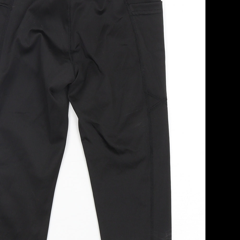 Preworn Womens Black  Polyester Pedal Pusher Leggings Size S L18 in Regular