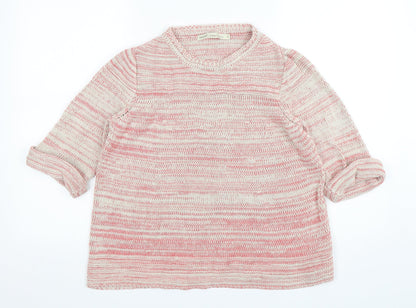 Preloved NEXT Womens Multicoloured Round Neck Striped Cotton Pullover Jumper Size 10 - Front