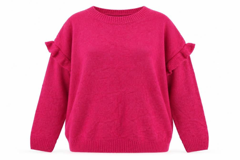 C&A Womens Pink Crew Neck  Acrylic Pullover Jumper Size M