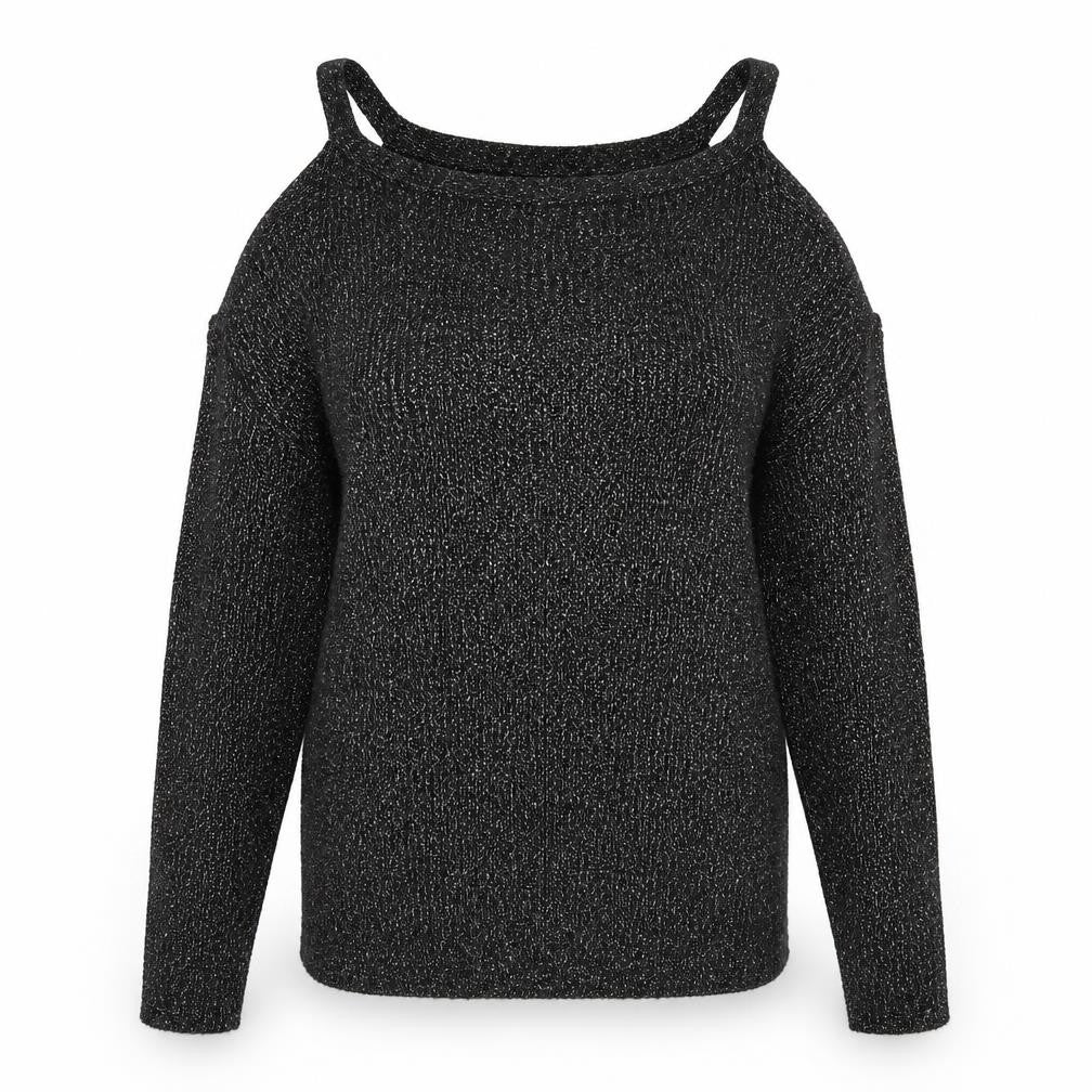NEXT Womens Silver V-Neck  Acrylic Pullover Jumper Size 6