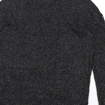 Next Womens Silver V-Neck  Acrylic Pullover Jumper Size 6