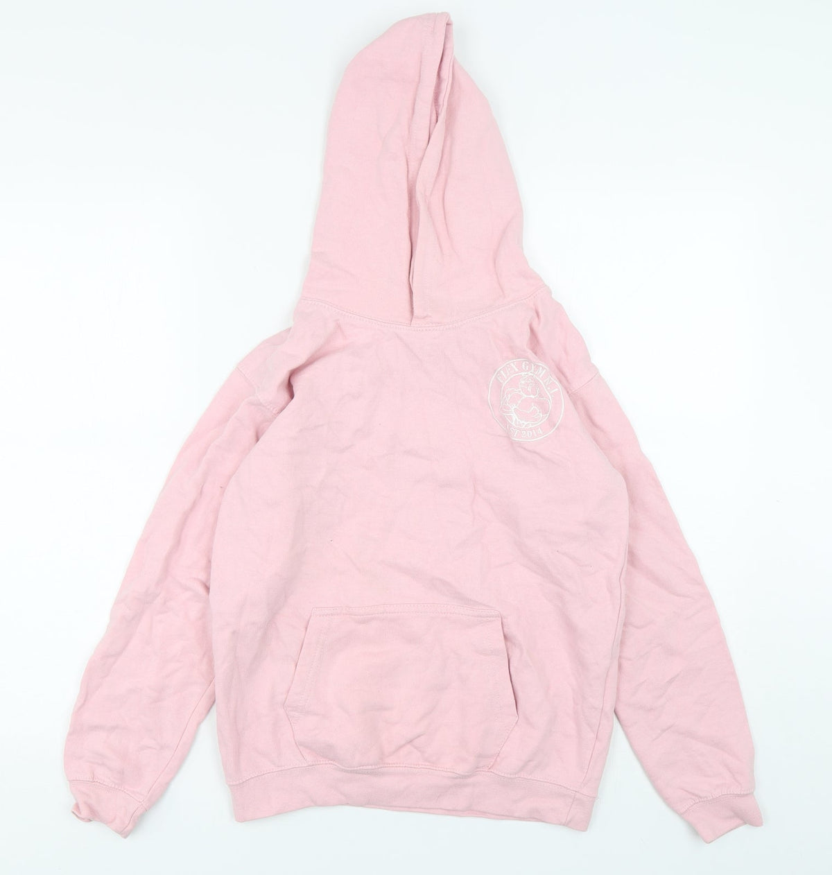 Awdis Girls Pink  Cotton Pullover Hoodie Size 12-13 Years  Pullover