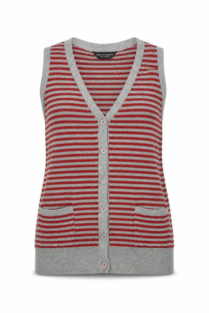 Dorothy Perkins Womens Multicoloured V-Neck Striped Acrylic Cardigan Jumper Size 12