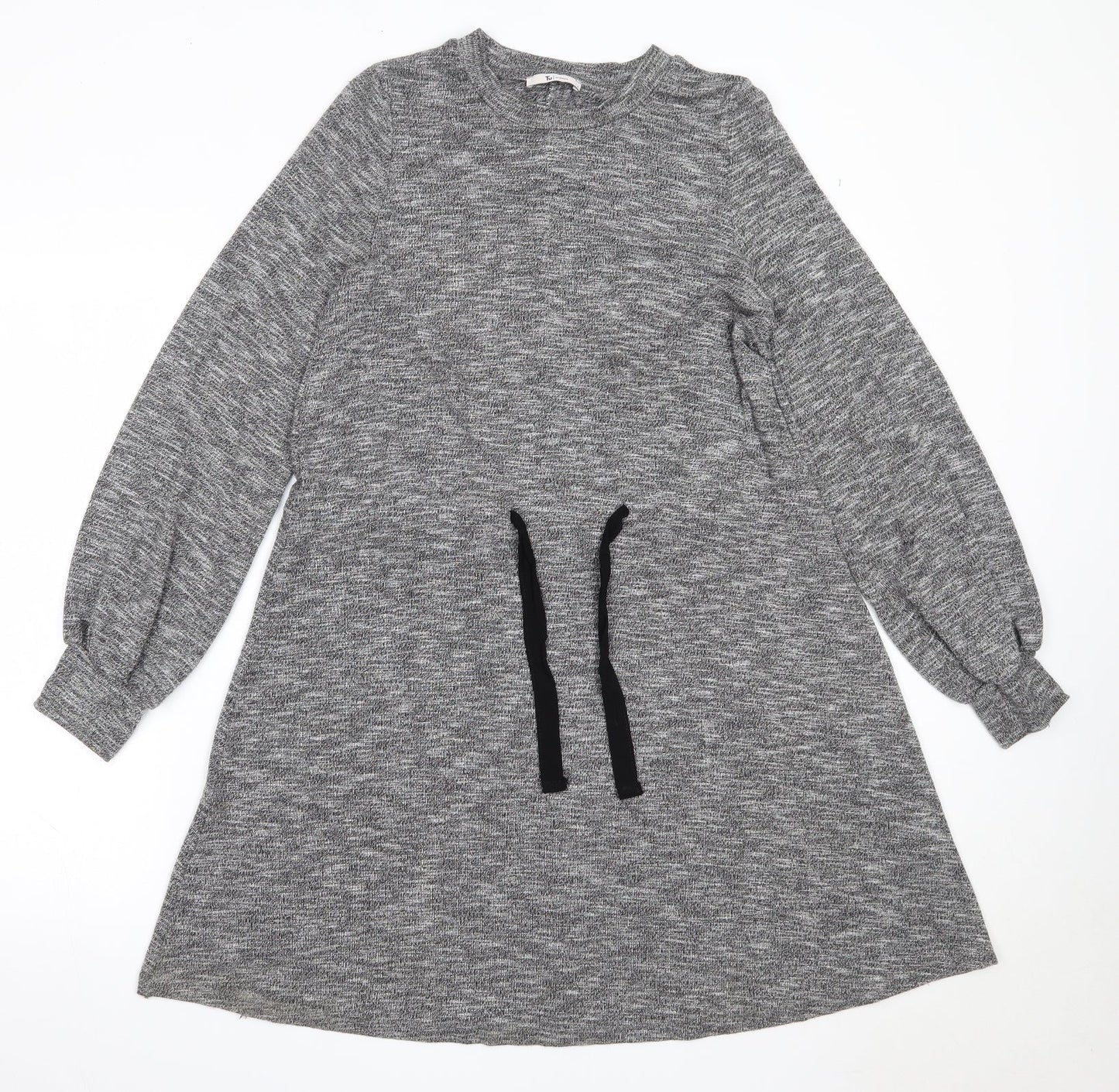 TU Womens Grey  Viscose Fit & Flare  Size 8  Round Neck