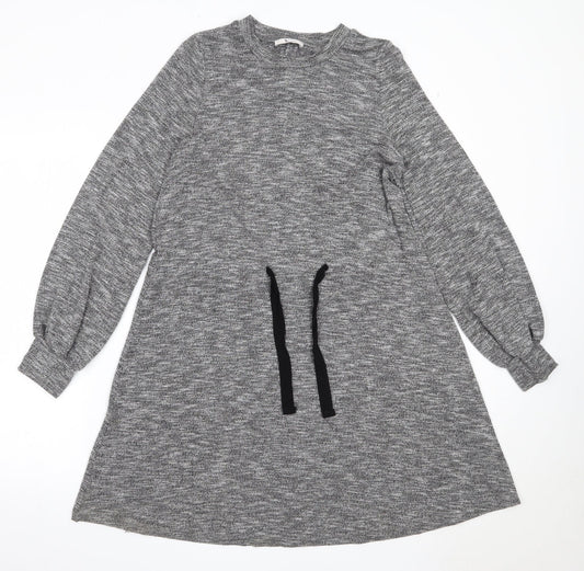 TU Womens Grey  Viscose Fit & Flare  Size 8  Round Neck