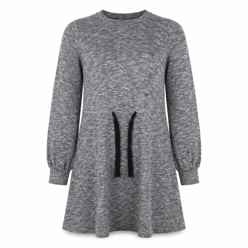 TU Womens Grey  Viscose Fit & Flare  Size 8  Round Neck