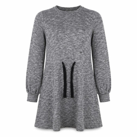 Tu Womens Grey  Viscose Fit & Flare  Size 8  Round Neck