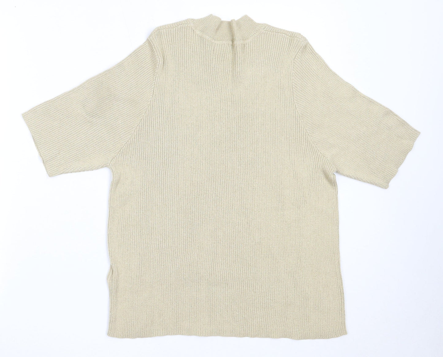 Marks and Spencer Womens Beige Round Neck  Viscose Pullover Jumper Size 20