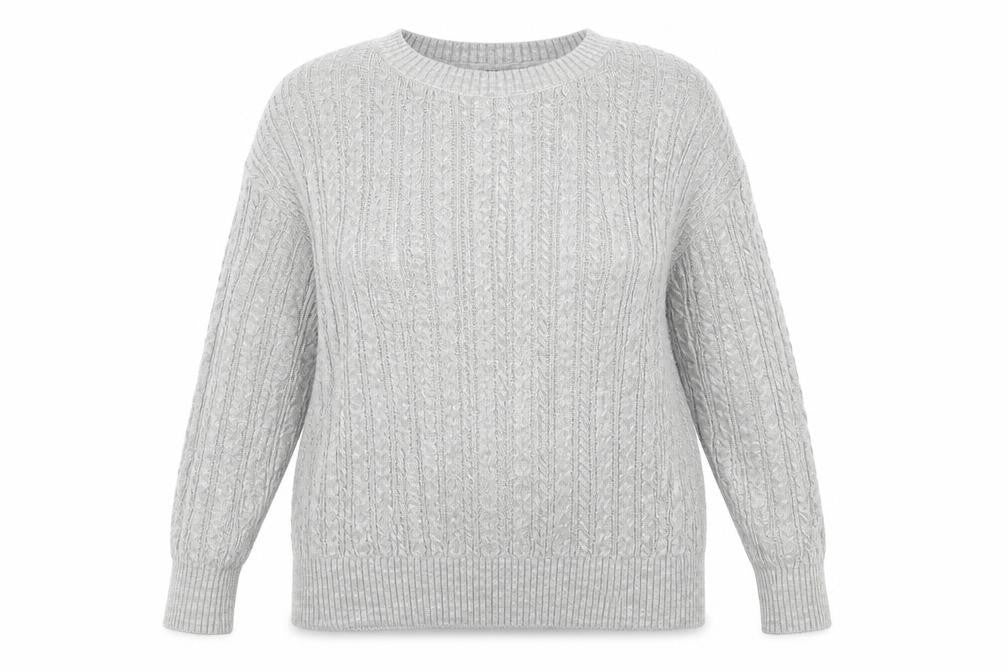 Primark Womens Grey Round Neck  Acrylic Pullover Jumper Size 18