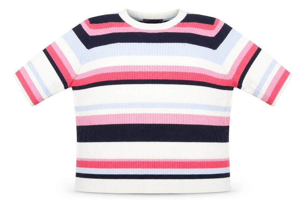 Marks & Spencer Womens Multicoloured Round Neck Striped Viscose Pullover Jumper Size 20