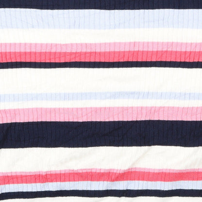 Marks & Spencer Womens Multicoloured Round Neck Striped Viscose Pullover Jumper Size 20