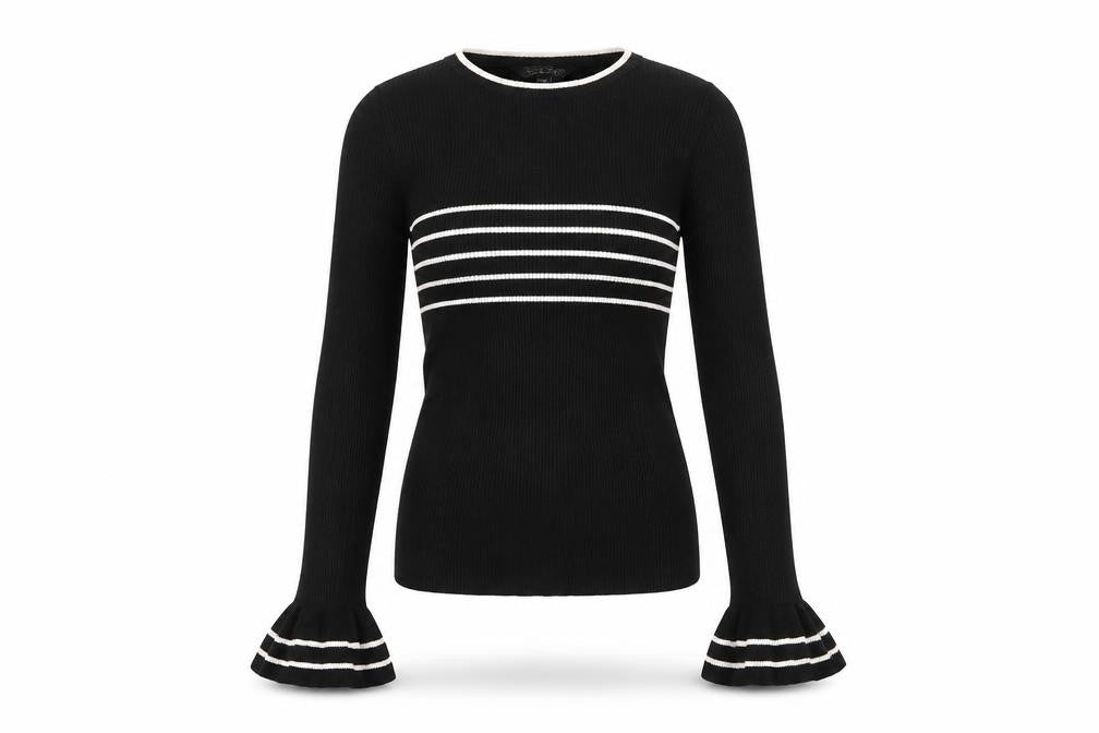Miss Selfridge Womens Black Round Neck  Viscose Pullover Jumper Size 8