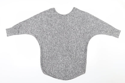 Exhibit Womens Grey Round Neck  Viscose Pullover Jumper Size S
