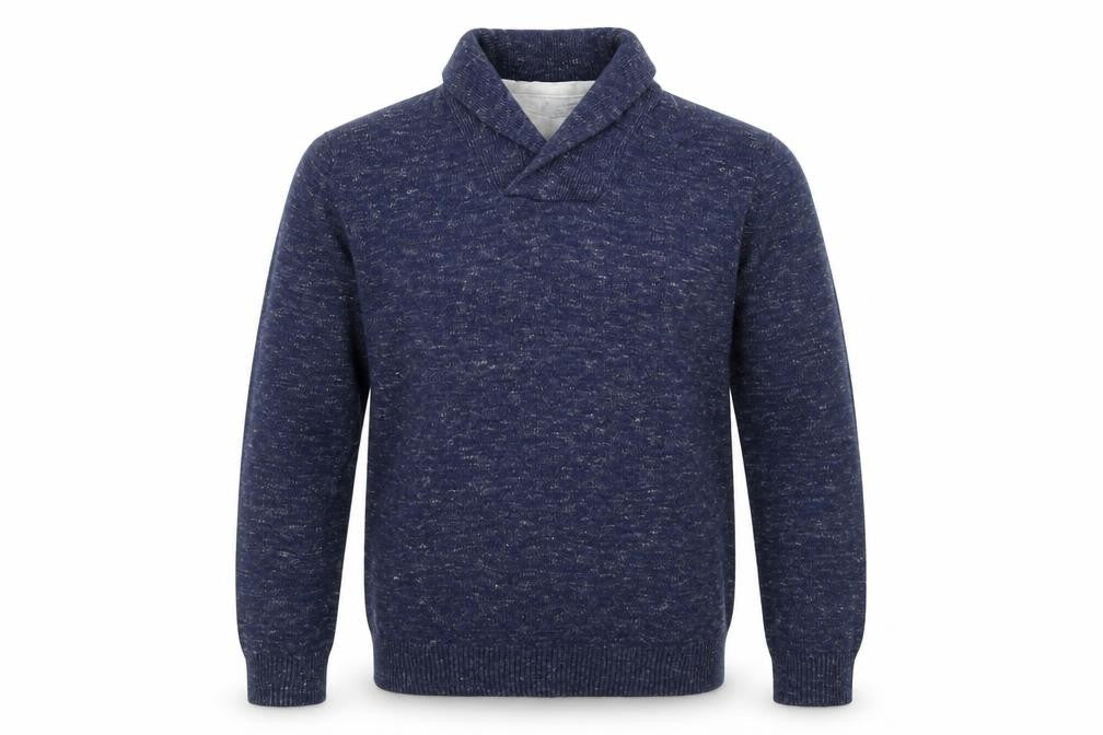 TU Mens Blue Round Neck  Cotton Pullover Jumper Size S