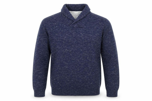 Tu Mens Blue Round Neck  Cotton Pullover Jumper Size S