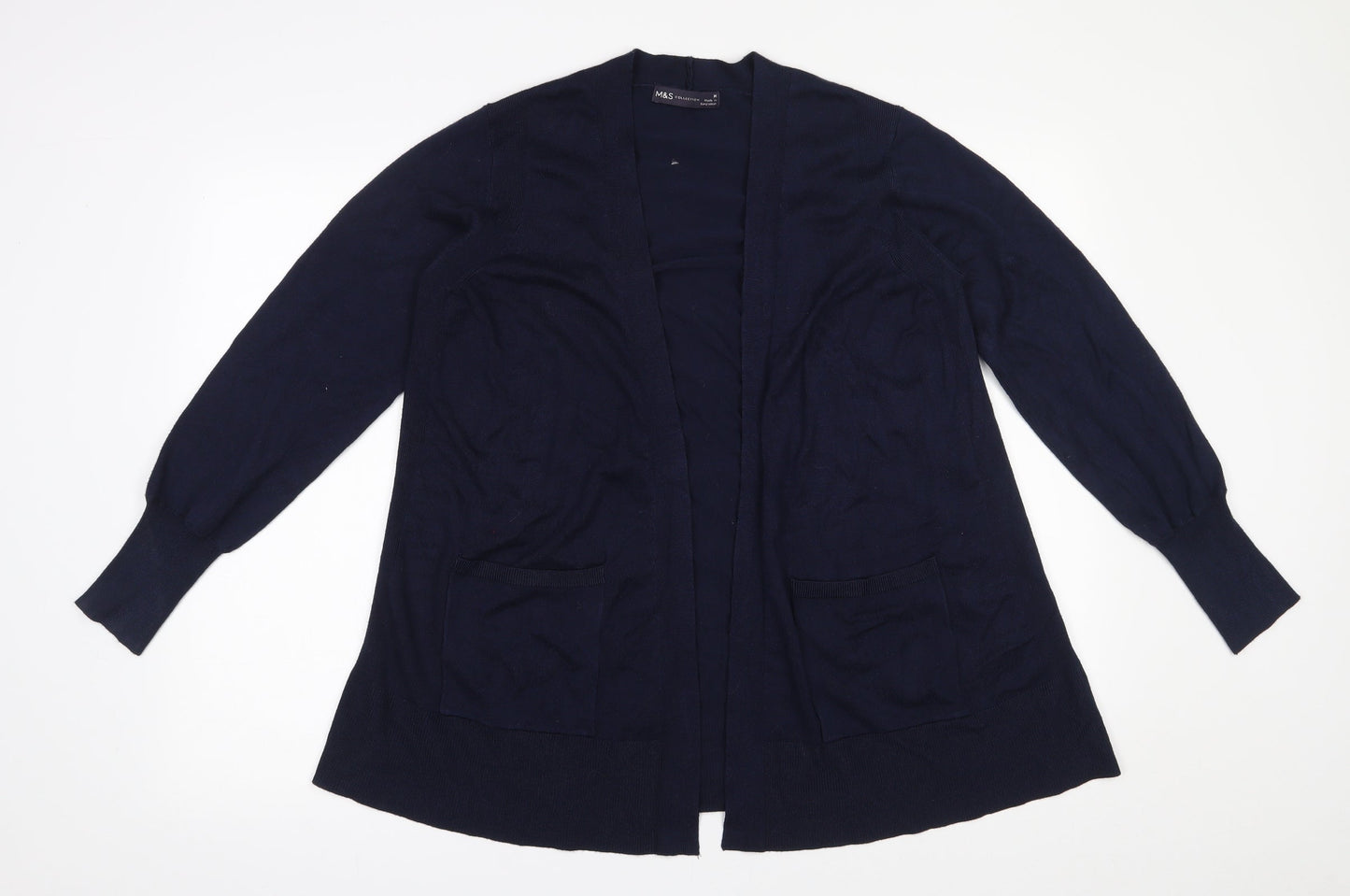 Marks and Spencer Womens Blue V-Neck  Viscose Cardigan Jumper Size M