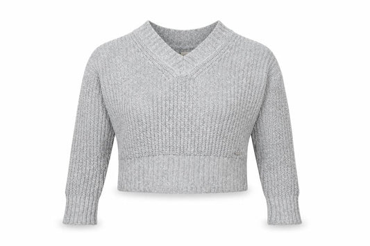 Hollister Womens Grey V-Neck  Cotton Pullover Jumper Size S