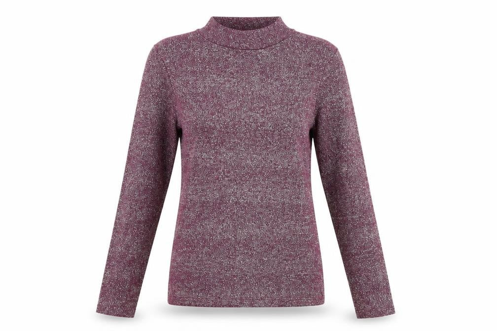 TU Womens Purple High Neck  Polyester Pullover Jumper Size 10   - Sparkle