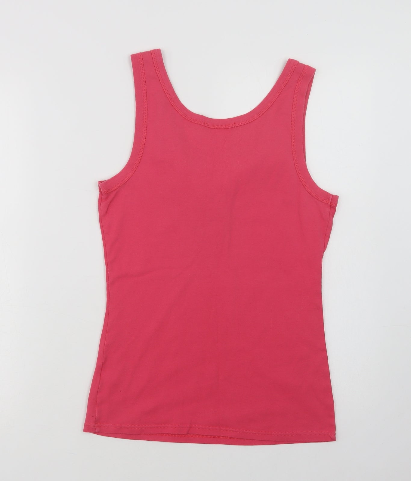 George Womens Pink  Cotton Basic Tank Size 12 Scoop Neck