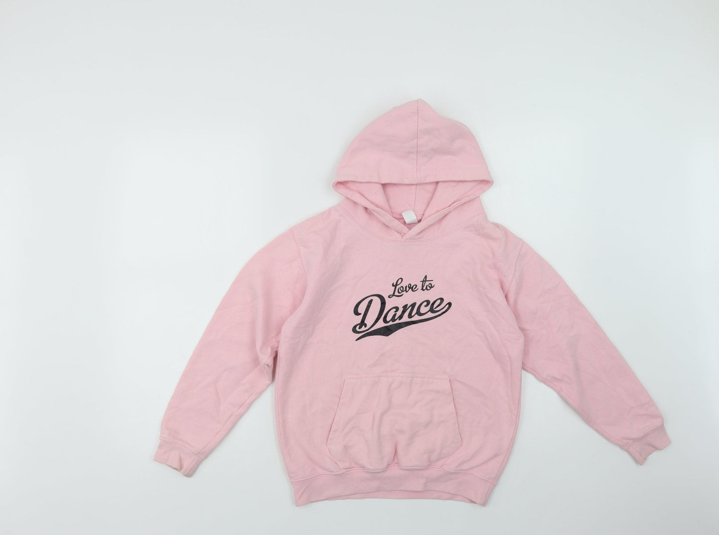 Awdis Girls Pink  Cotton Pullover Hoodie Size 9-10 Years   - Dance