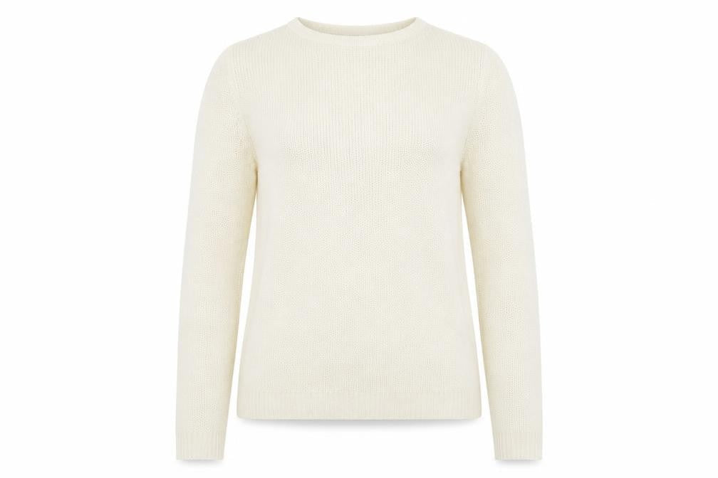 Autogra Womens Ivory Crew Neck  Acrylic Pullover Jumper Size 12