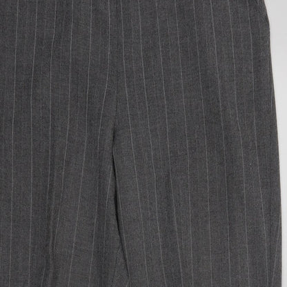 Preworn Womens Grey Striped Polyester Dress Pants Trousers Size 18 L28 in Regular