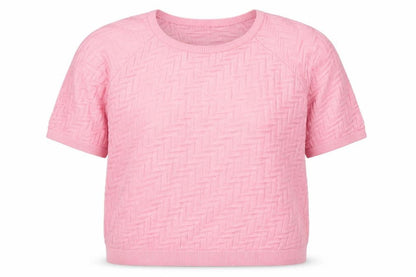 Topshop Womens Pink Crew Neck  Cotton Pullover Jumper Size 8
