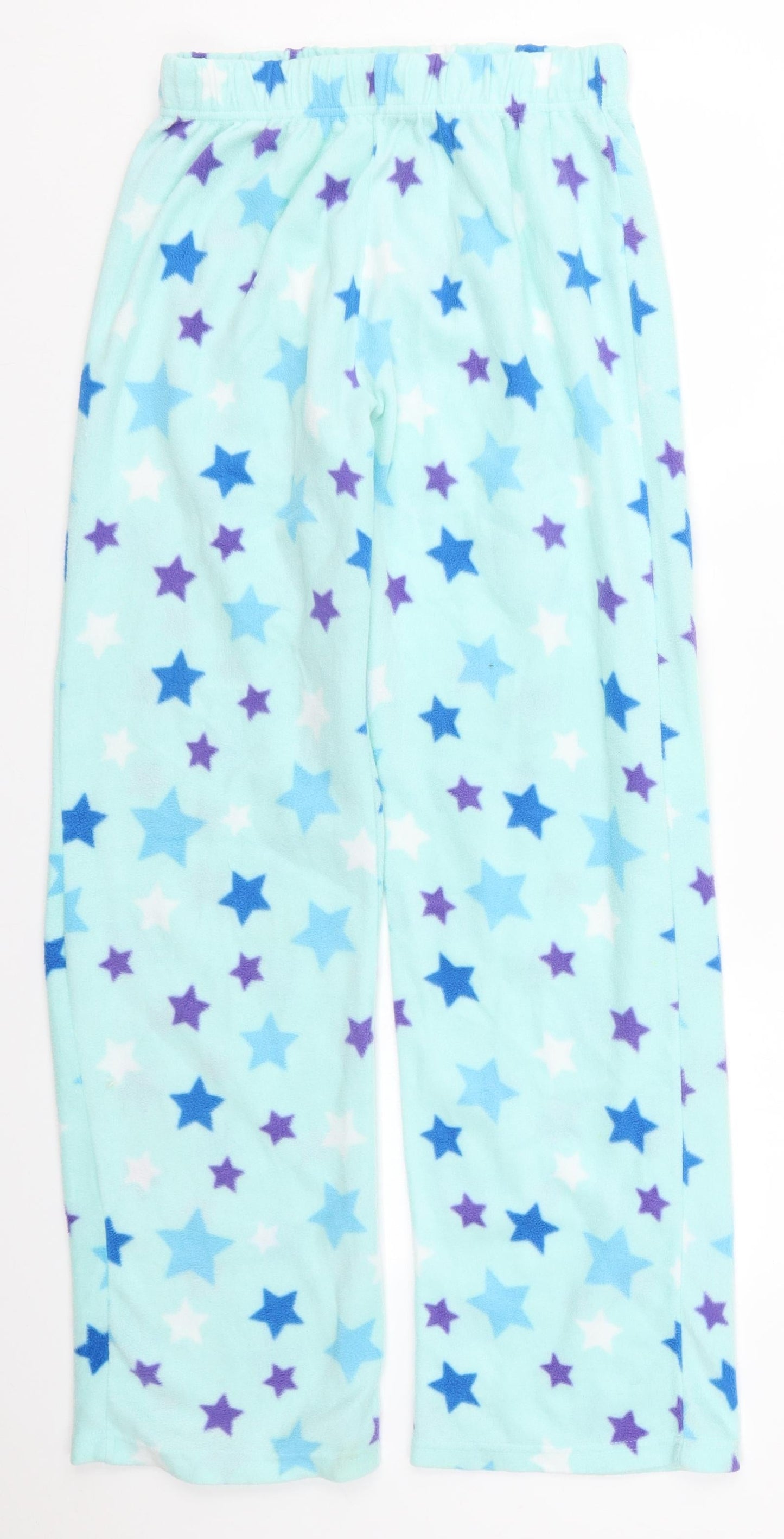 Preworn Womens Blue Geometric Polyester Trousers  Size S L29 in Regular  - Star Pyjama Pants