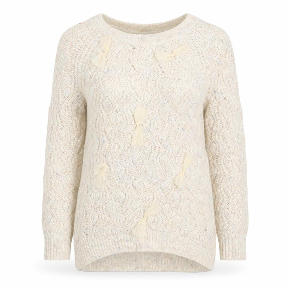 George Womens Beige Round Neck  Acrylic Pullover Jumper Size 10
