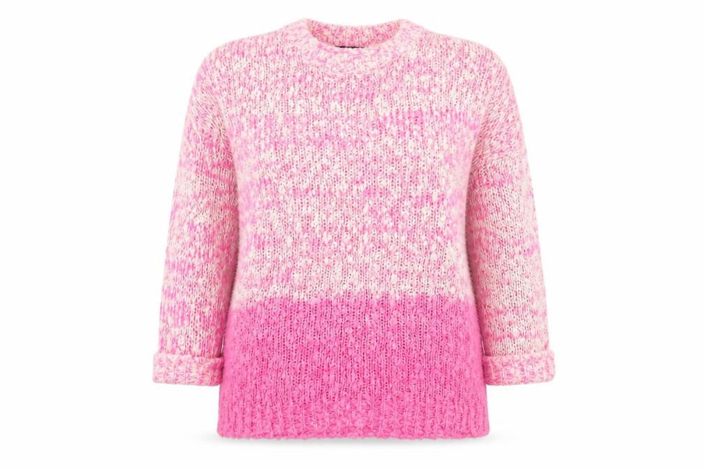 Topshop Womens Pink Round Neck  Acrylic Pullover Jumper Size 8