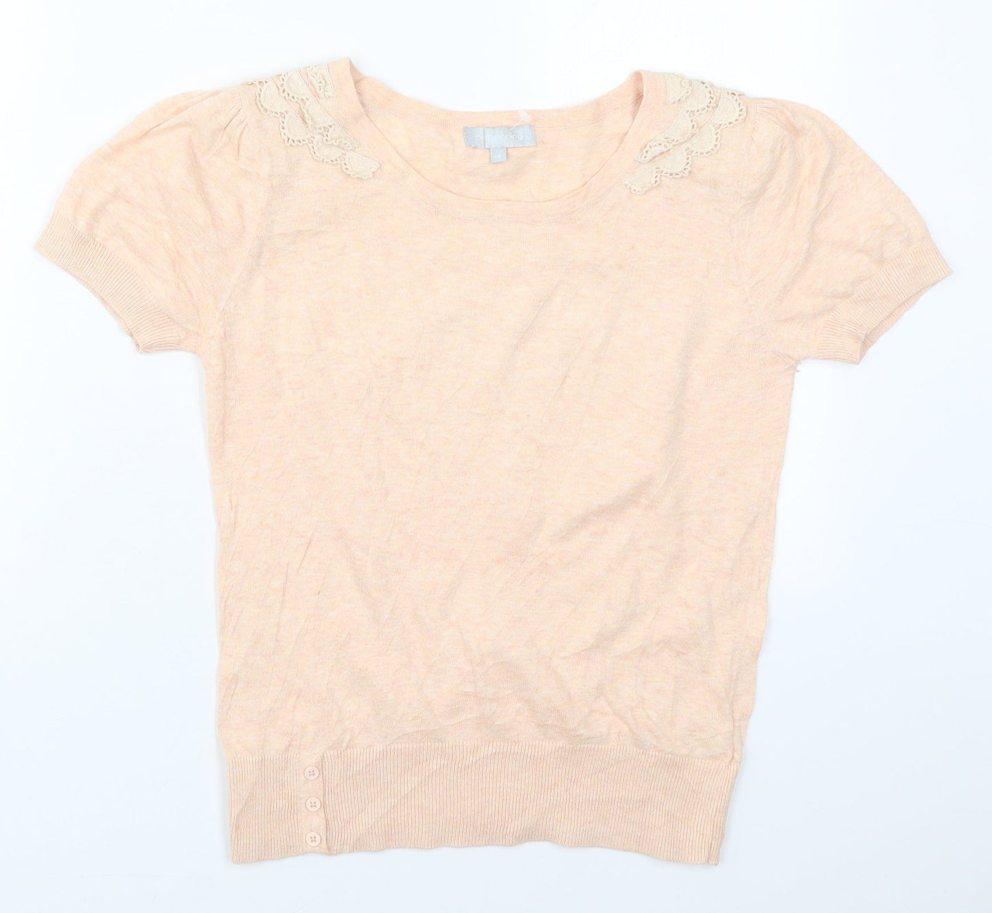 Red Herring Womens Pink Round Neck  Cotton Pullover Jumper Size 12